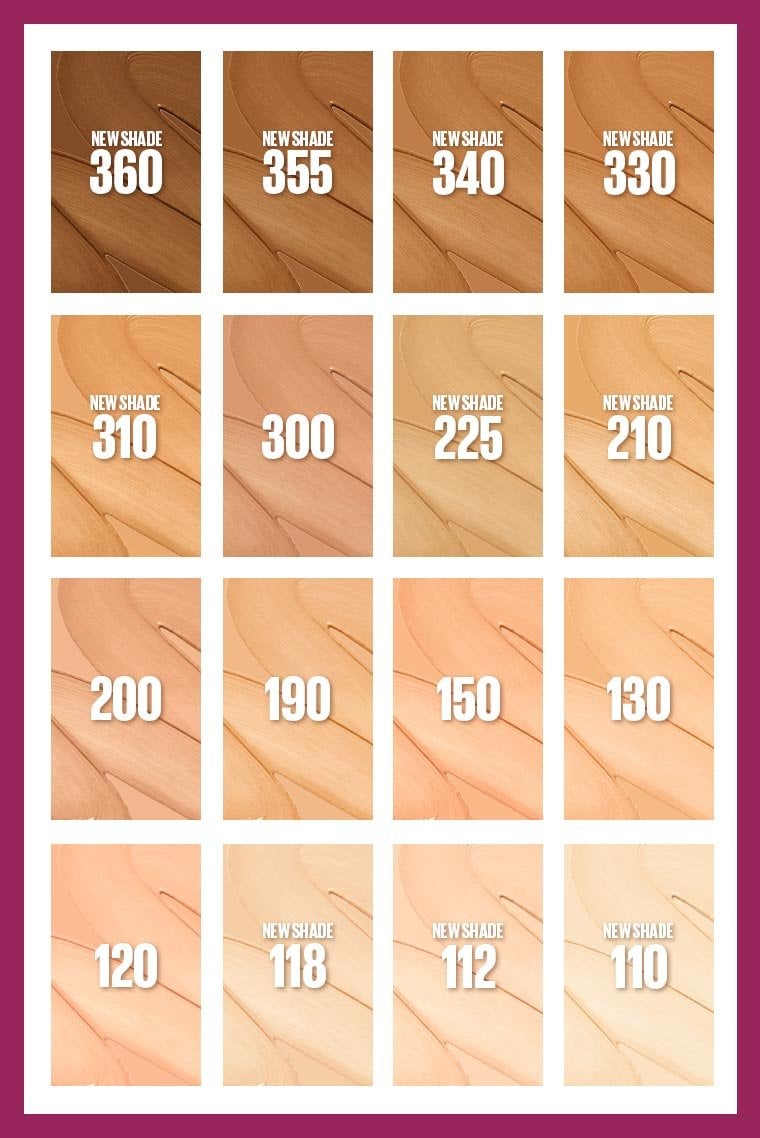 maybelline iar eraser foundation shade range